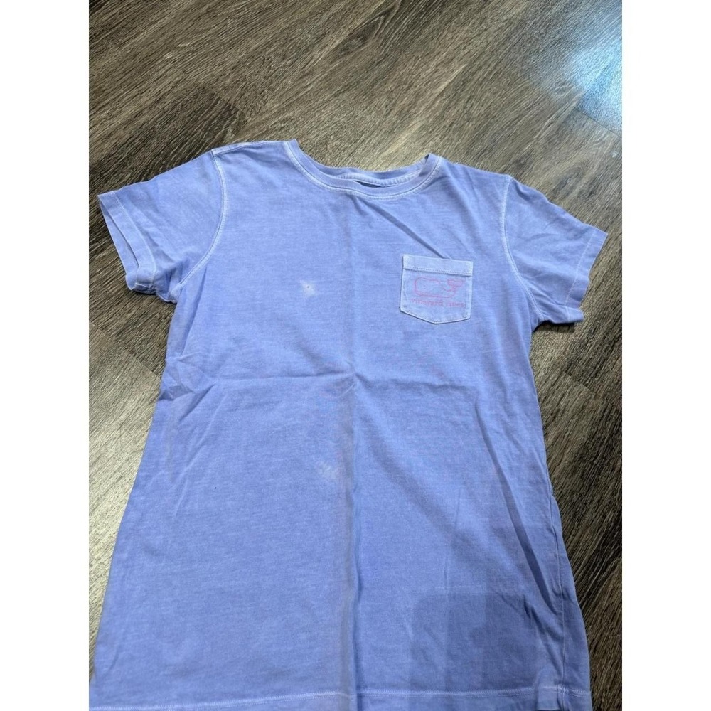 Vineyard Vines Womens XS Purple Short Sleeve Pocket Whale Graphic T-Shirt